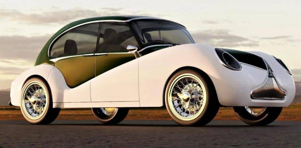 The unique blend of retro design and electric mobility is embodied in this one-of-a-kind emission-free car